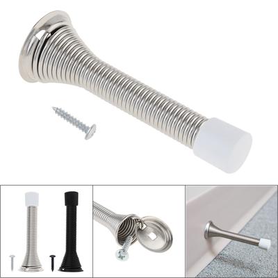 3.375 Inch 1pc Spring Door Stop Bottom Mount Rubber Bumper Wall Protector Secure Hold Damage Prevention