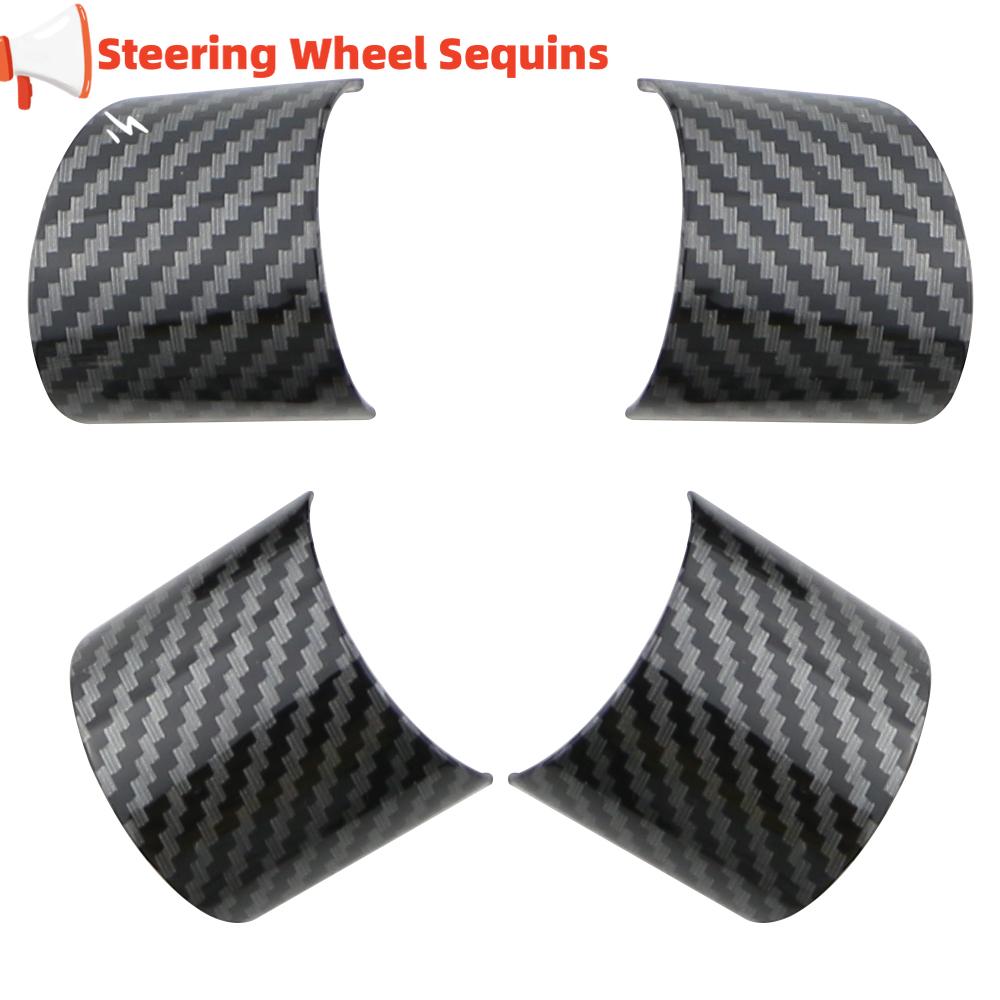 4pcs/set Steering Wheel Cover Sequin for Ford Mondeo 2004-2006 ABS Chrome Carbon Fiber Trim Sticker Interior Accessories