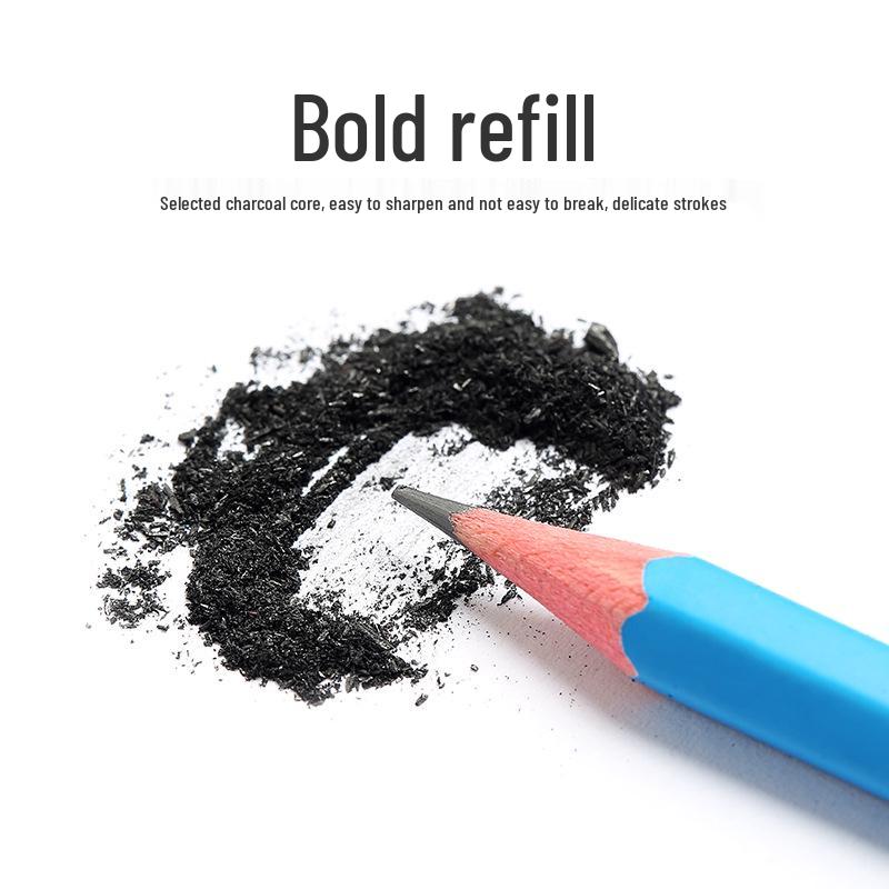 Charcoal Sketching Pencils Set: Soft/Medium/Hard (2B, 4B, 6B, 8B, 10B, 12B, 14B) for Students & Artists