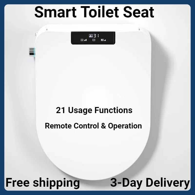 Ecofresh Square Smart Toilet Seat Cover - Electronic Bidet with Heating, Cleaning & Drying for Bathroom