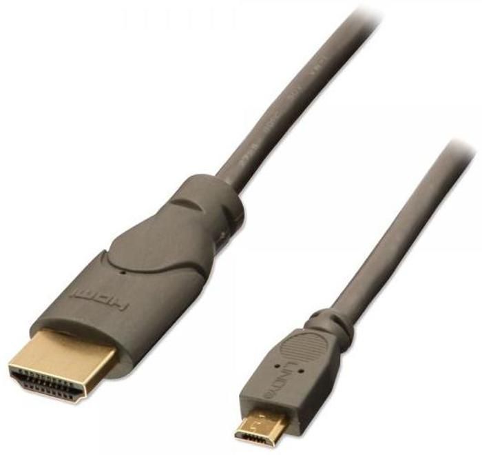 Câble adaptateur MHL vers HDMI - LINDY - 2m - Noir - Transmission audio/vidéo - Connecteur MHL mâle