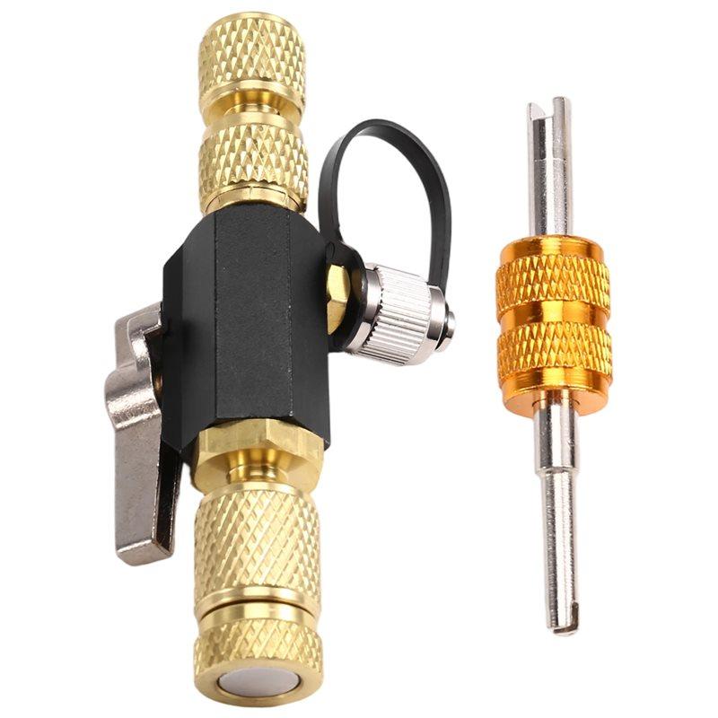 Инструмент для снятия сердечника клапана HHO-HVAC, Ключ для сердечника клапана с вакуумным рейтингом 1/4 дюйма, Набор инструментов для HVAC