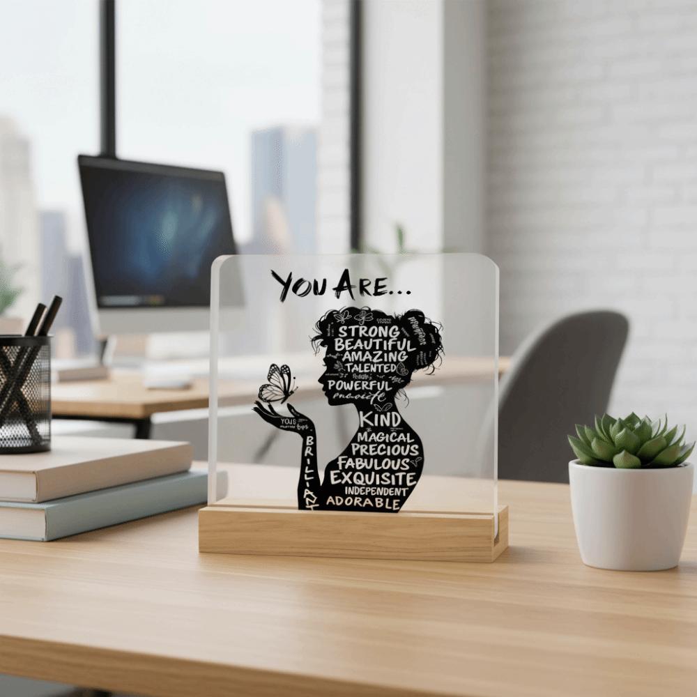 2D Design Inspirational Plaque Acrylic Positive Affirmation Decor Desktop Decoration Home Decor