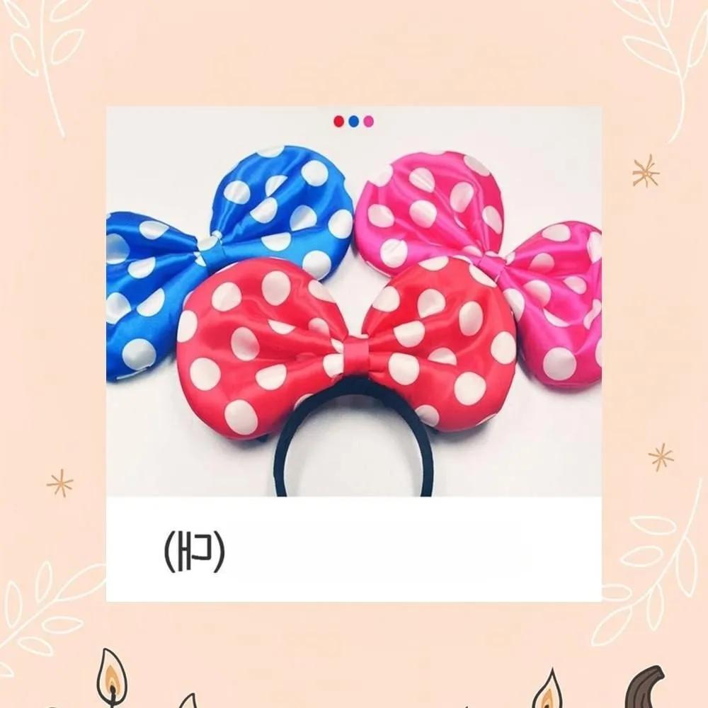 Large size ribbon-shaped headband/hairband for costumes/parties polka dot color