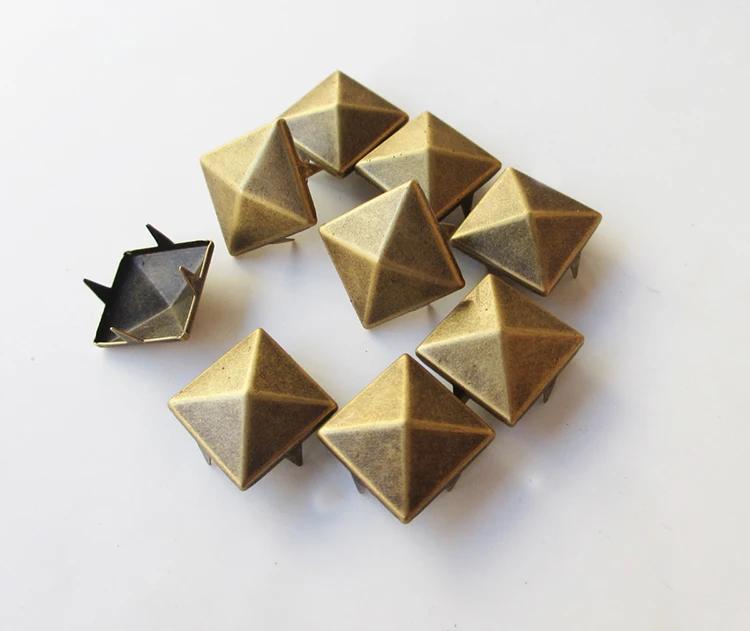 20/30/50Pcs 4~15mm Metal 4 Claw Rivets Square/Round Spike Studs Pyramid Rivets for Clothes Shoes Bags Belt Punk DIY Leathercraft