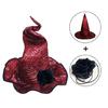 Cappello da Strega da Donna con Fiore da Polso per un Cosplay Comodo ed Elegante per la Celebrazione di Halloween e lo Spettacolo Teatrale