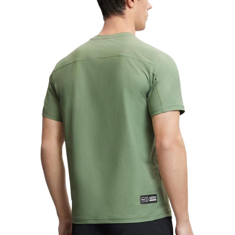 Fila Outdoor Letter Round Neck Breathable Short Sleeve T-Shirt Men T-Shirts Alkaline-Green A11M427112F-GN
