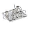 Miniature Tea Set Lifelike Alloy Dollhouse Tea Set Interactive Miniature Teapot Cup Plate Educational Dollhouse Kitchen