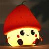 Silicone Strawberry LED Night Light USB Rechargeable Mood Lamp Cute Nightlights Bedroom Lamp for Baby Girl's Gift Mushroom Lamp