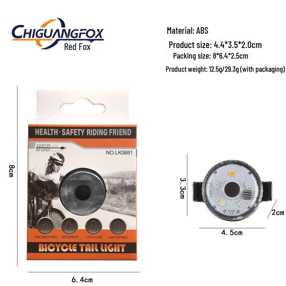 USB Rechargeable Colorful Dimming LED Mini Rear Taillight with Quick-Detach Feature