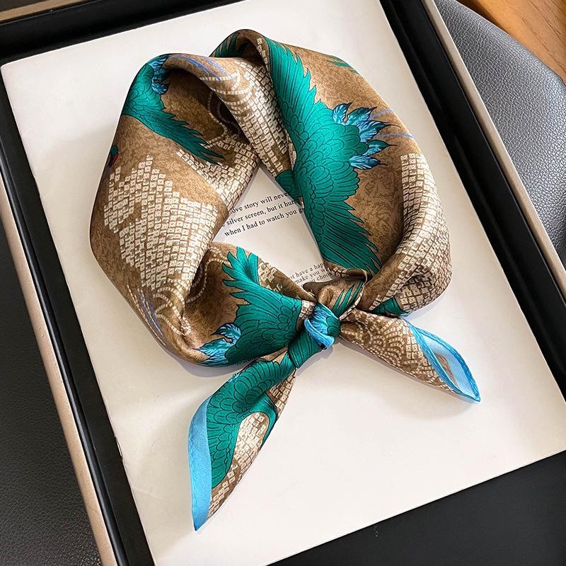 

53cm Women Square 100% Silk Scarf Foulard Bandana Lady Floral Scarves for Hair Bands Red Neckerchief Spring New Bag Ties Real Silk 53x53cm