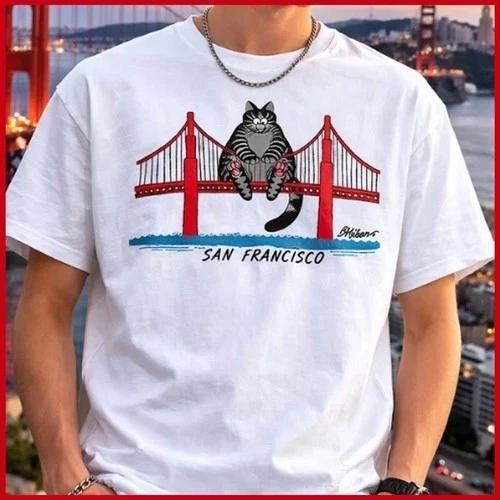 Cat Graphic Shirt Inspired Sci-Fi Space Story San Francisco Tee, New Hot M