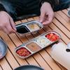 Korean Style 304 Stainless Steel 4-Grid Dipping Dish