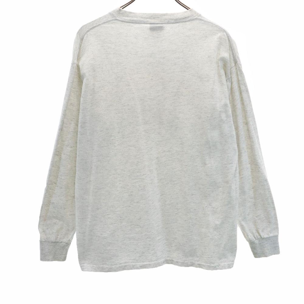 ONEITA 90s Made In USA Old Copyright College Print Long Sleeve Single Stitch T-shirt Men's Used