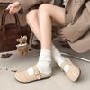 Boty Žena Pantofle Ležérní Pantofle Kryt Prstů Luxusní Guma Nové Ploché Retro Jaro Módní Nazouváky Kulaté Ploché Boty Dámské