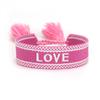 Handmade European Style Embroidered Love Bracelet with Tassels for Girls