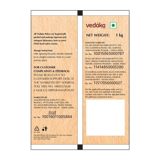 Amazon Brand - Vedaka Popular Unpolished White Urad Split | Naturally Rich in Protein | Naturally Cholesterol free | 1 kg