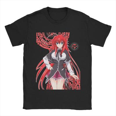 Rias Gremory T Shirt Beach High School DxD  100 Cotton T-Shirts For Men's Hip Hop Casual Tee Shirt Short Sleeve Y2K Fun Top Tees