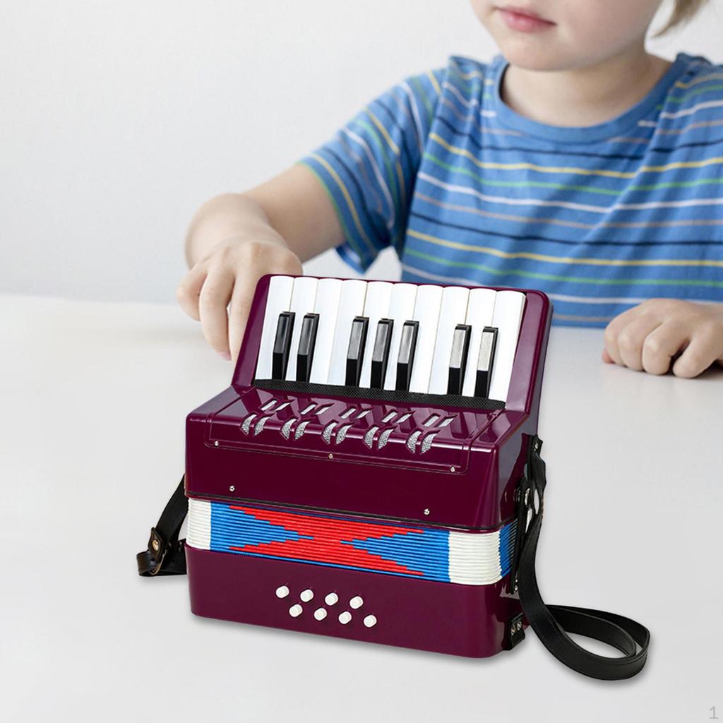 17 Keys 8 Bass Piano Accordion Educational Musical Toys Lightweight Kids Toy for Boys