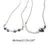 Bohemian Beaded Irregular Pendant Necklace Colored Round Bead High-Grade Crystal Necklace Summer Resin Necklace Jewelry