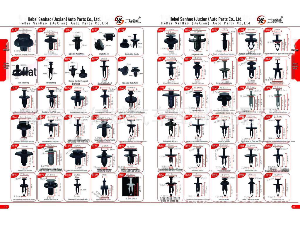 415PCS Ford Car Door & Bumper Retainer Clips Set HE06