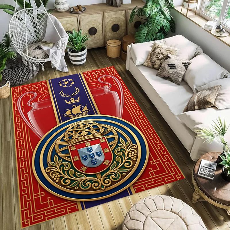 Royal Emblem Checkerboard Background carpet Living room and bedroom mats Suitable for all seasons Doormat Protective pad Fashion