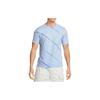 Nike T Shirts Men's Light Blue Crew Neck Moderate Straight Fit DQ1077-548