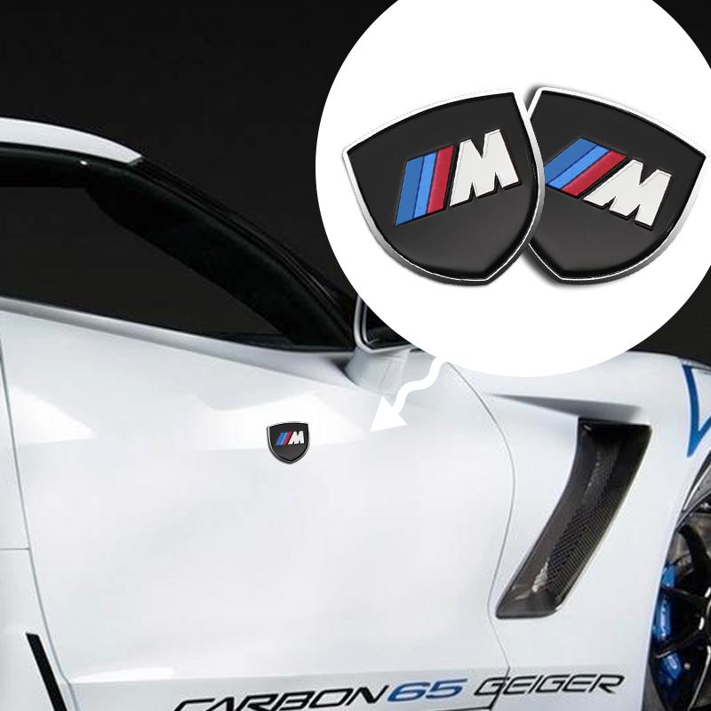 umbrx8 1/2PCS Car Shield Body Trunk Stickers 3D Metal Emblem Decal Auto Accessories For BMW Performance F20 F10 F30 F40 E92 E91 G20 G30