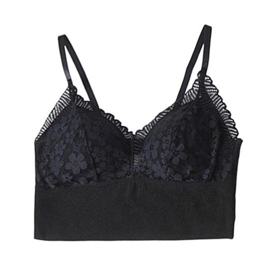 

Женский терможилет 2 в 1, осенне-зимний бесшовный кружевной бюстгальтер с регулируемыми бретелями, пригодный для машинной стирки, нижнее белье M