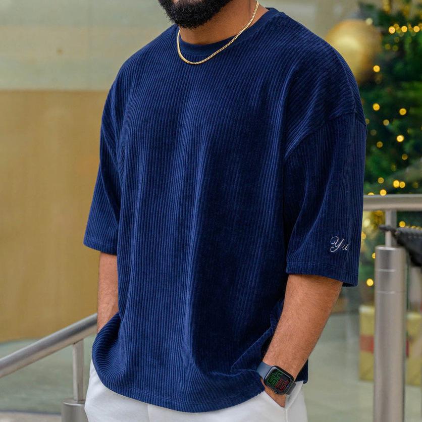 Nové pánské volné tričko New Muscle Fitness Brothers Sports na léto s kulatým výstřihem a krátkým rukávem z bavlny na běhání