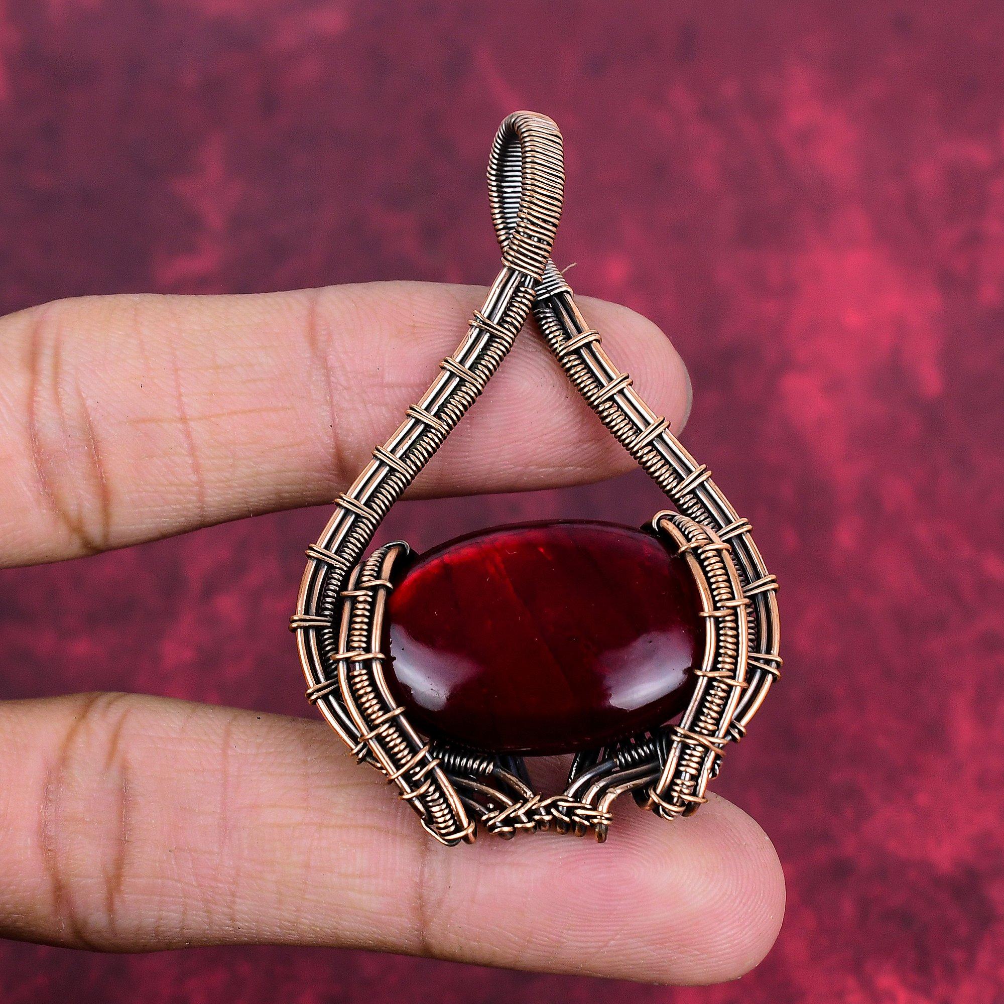 

Red fire labradorite pendant copper wire wrapped pendant handmade brand new jewelry genuine gemstone pendant wire wrap jewelry gifts for mom