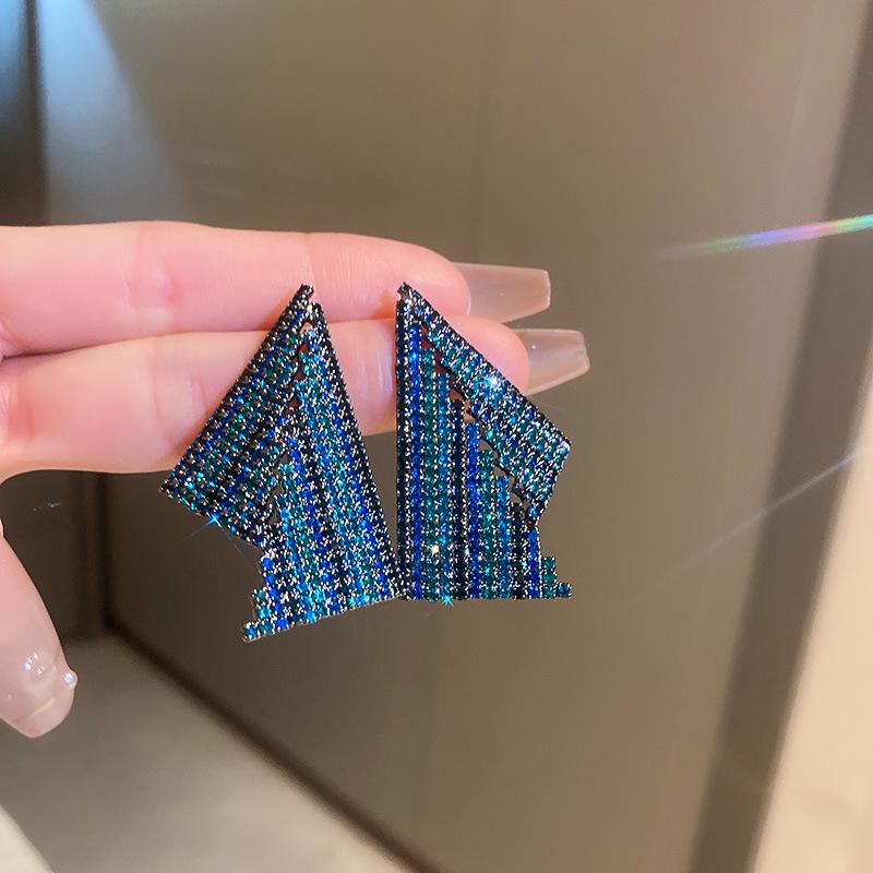 S925 Silbernadel Luxus Diamant Quaste Ohrstecker - Damenschmuck für Gesellschaftsdamen Hängeohrringe