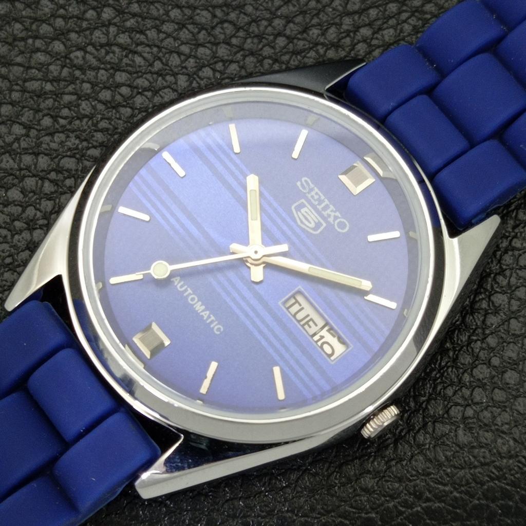 JAPAN VINTAGE REFURBISHED SEIKO 5 AUTOMATIC 6309A MENS BLUE DIAL WATCH a701735-5 R206c-a701735