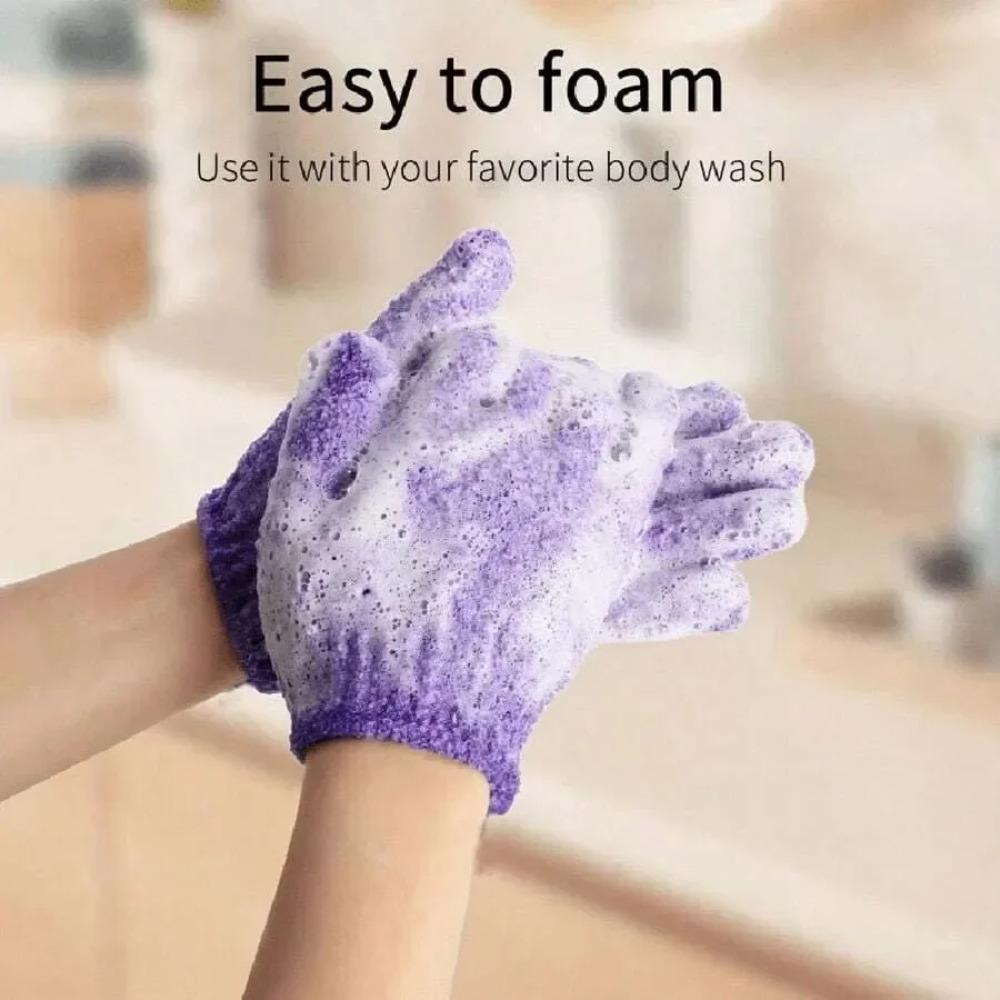 Five Fingers Bath Gloves Reversible Exfoliating Shower Body Scrub Gloves Cleansing Tools Bath Towel Bath Products Back Scrub