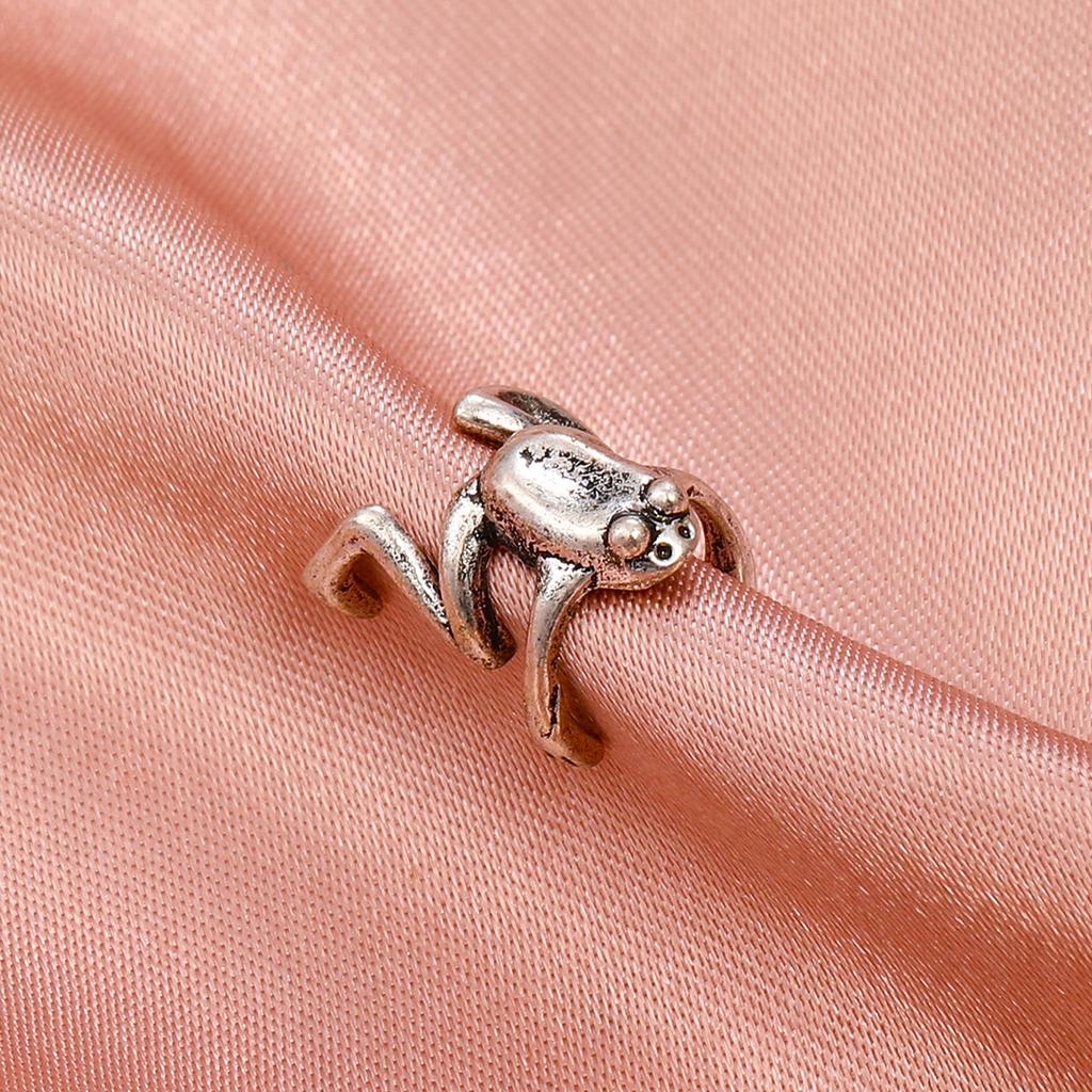 Silver Tone Frog Ear Cuff, No-Piercing Climber Frog Ear Wrap Clip for Women