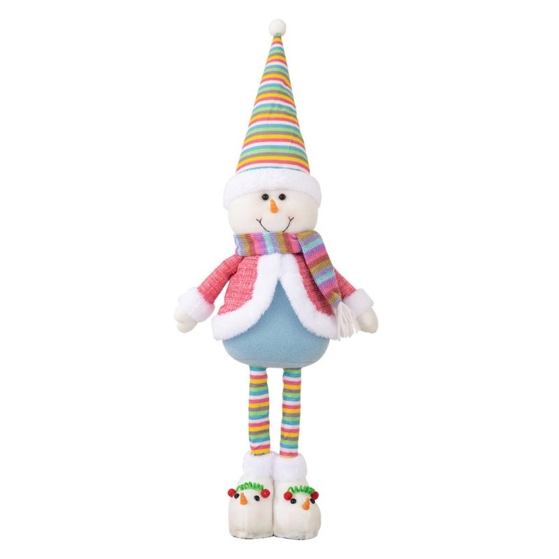 

Telescopic Leg Christmas Dolls Santa/Snowman Standing Doll Decoration Tabletop Figures Festival Home Embellishment