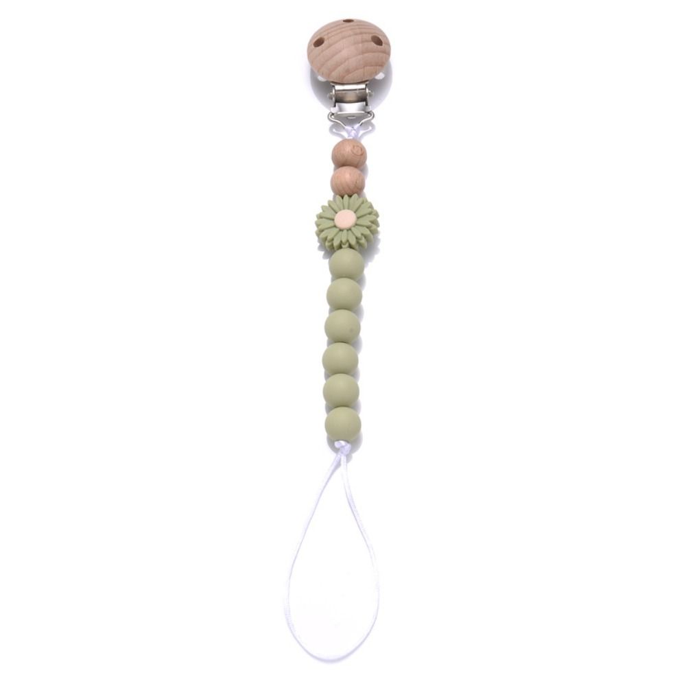 Soother Holder Baby Pacifier Chain Wood Baby Teething Toys Straps Cute Nipple Holder Clips  Toddler