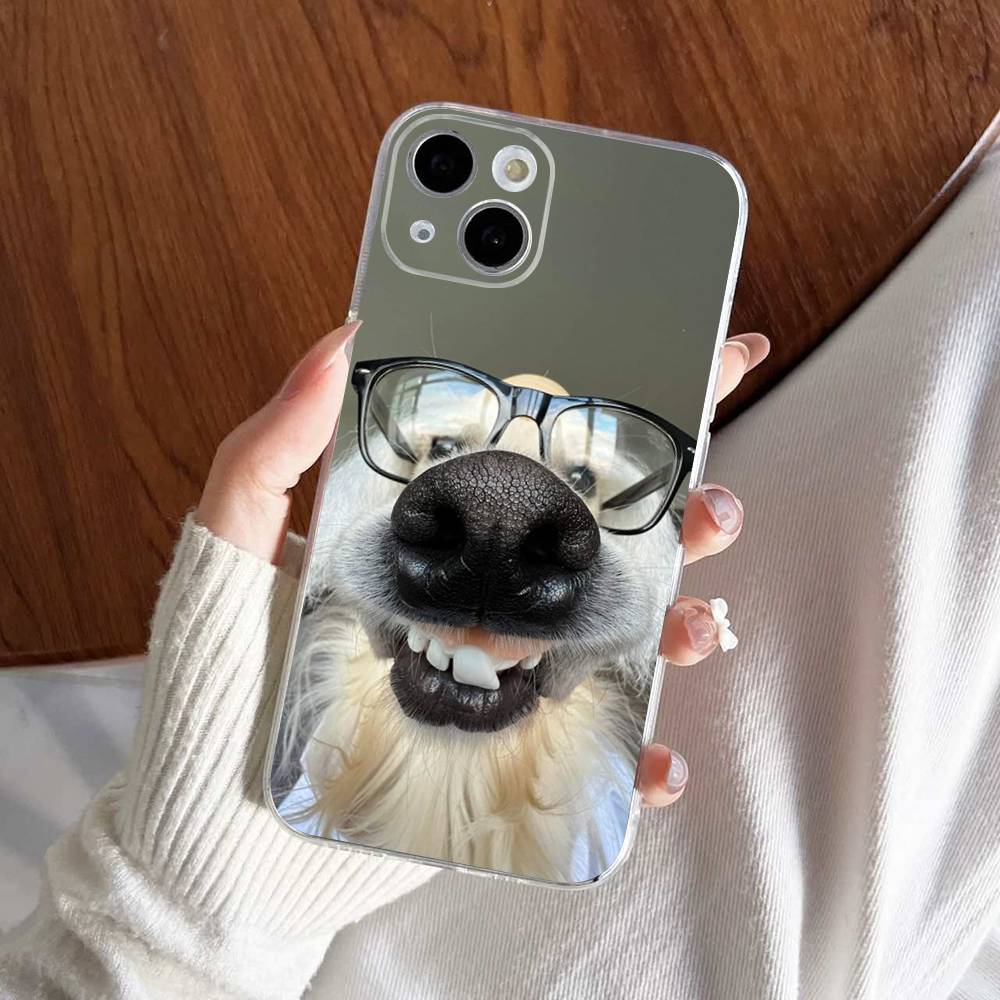 Funny Dog Cover Phone Case For iPhone 17 16 15 14 13 12 11 Pro Max Plus Mini Clear Soft Shell Thin Tpu