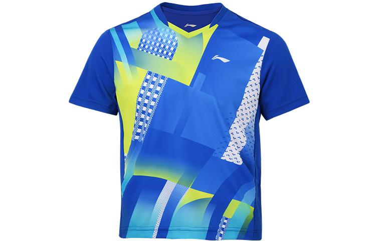 Li Ning Badminton Collection T Shirt Crystal Blue Kids AAYS066-2 130