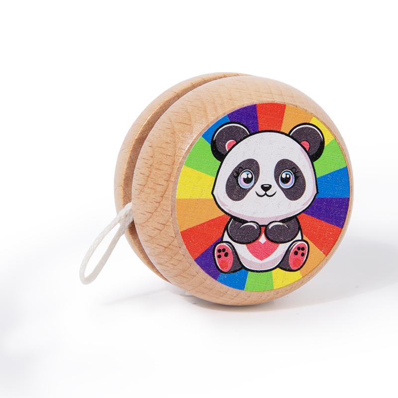 Multiple Children's Wooden Yo-yo Cartoon Animal Spinning Wooden Yoyo Ball Boys and Girls Educational Toy