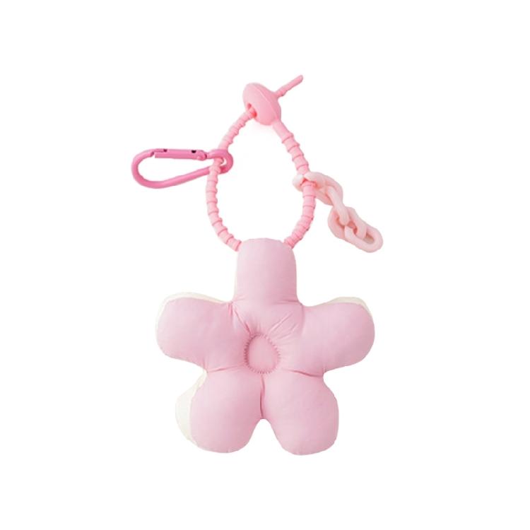 Fabric Flower Keychain Girl Boy Couple Gift Keychain Keyring Headset Pendant белый/розовый