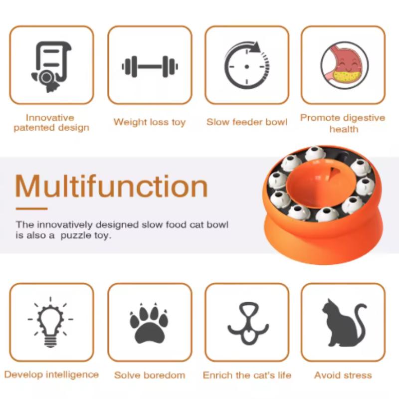 Popular Multifunctional Cat Supplies Leaky Slow Food Bowl Cat Self-Hi Interactive Toys Pet Cat Supplies