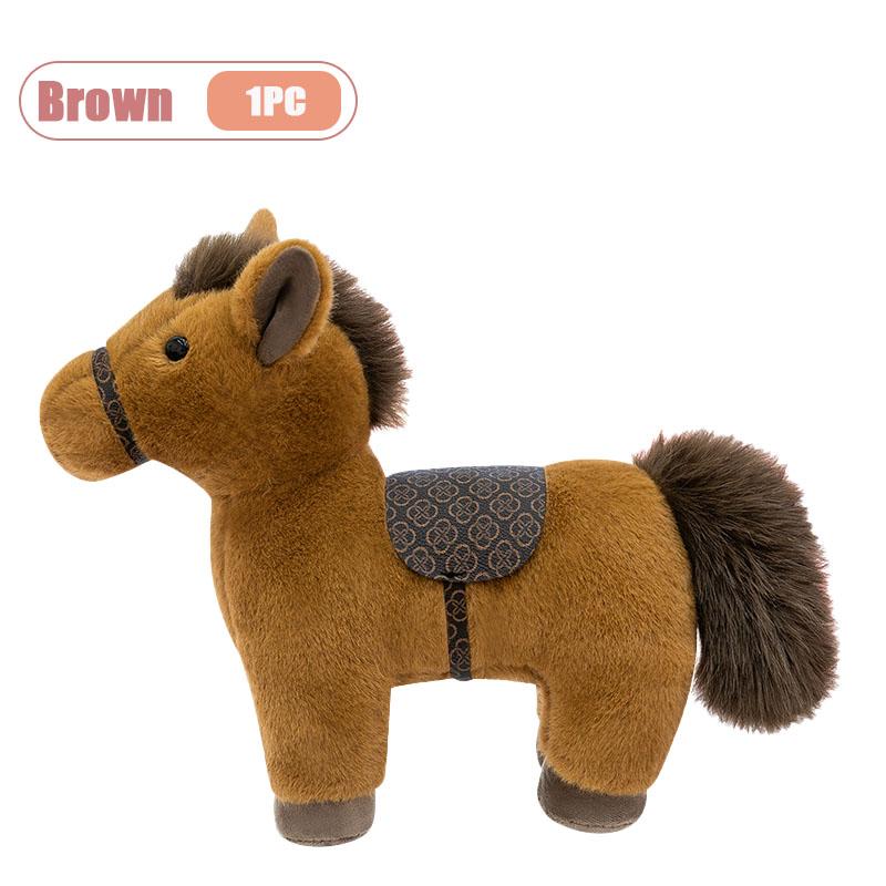1-4PCS Zodiac Gift Plush Pony Doll Realistic White Horse Pillow Horse Year Mascot Stuffed Animal Cuddly Toy Collectible