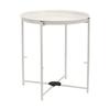 Amazon Basics Round Side Table with Storage Basket, White X Heather Gray, 48cm H X 44.96cm W X 44.96cm D