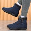 Fashion Retro Plus Size Snow Boots for Women Zipper Up Faux Fur Snow Boots Woman Winter Letter Embroidery Warm Plush Booties Ladies