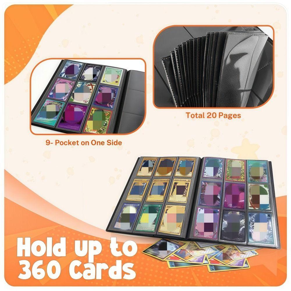 קלסר כרטיסי ספורט 9 כיסים 20 דפים קובץ לאוסף כרטיסים עבור MTG, TCG, כרטיסי בייסבול