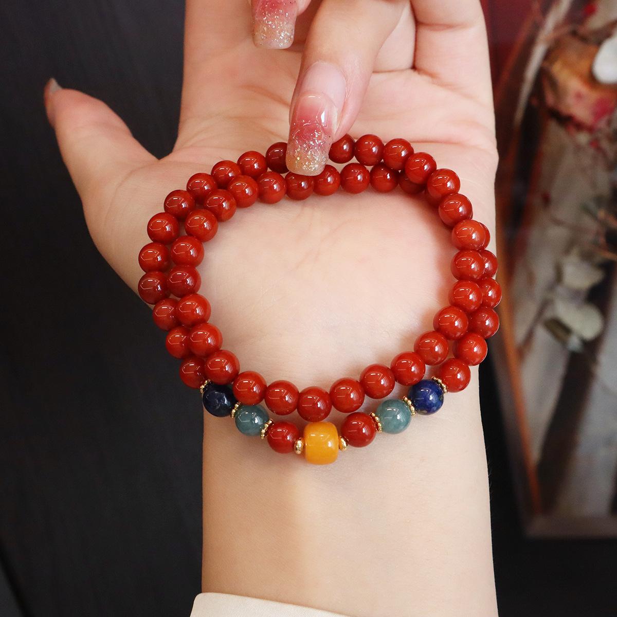 Natural Nanhong agate bracelet.fashion women daily jewelry gift