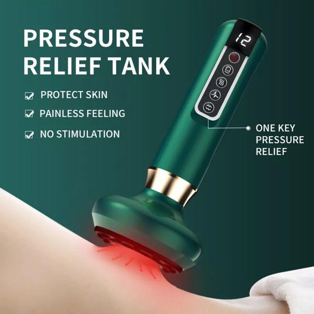 Electric Cupping Massage Device Vacuum Guasha Massager Jars Infrared Heating for Back Scraping Can Fatigue Relieve Health