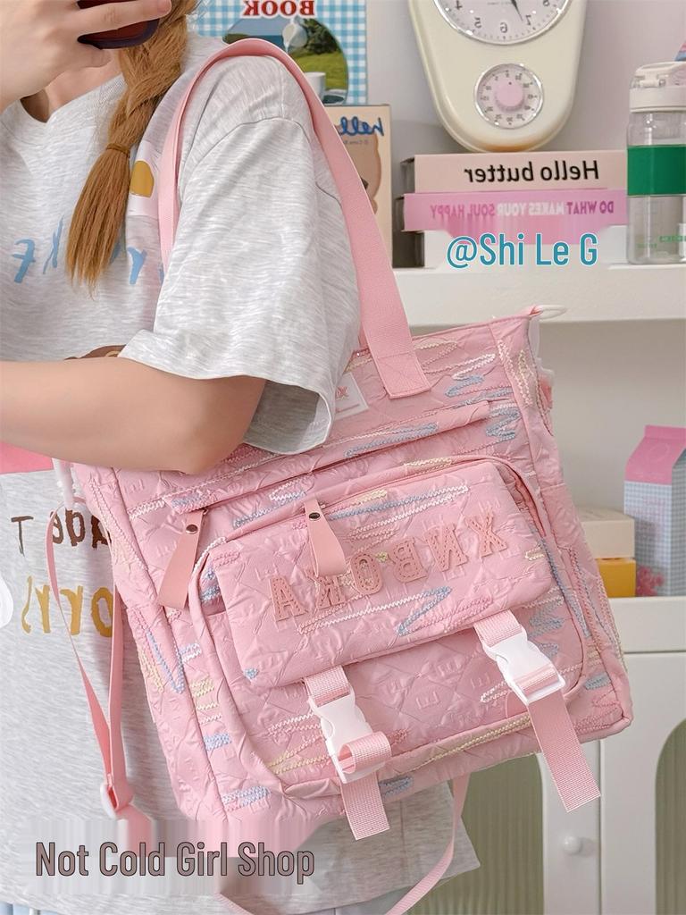 Cute Lightweight Rainbow Pleated Backpack for High School & Middle School Students