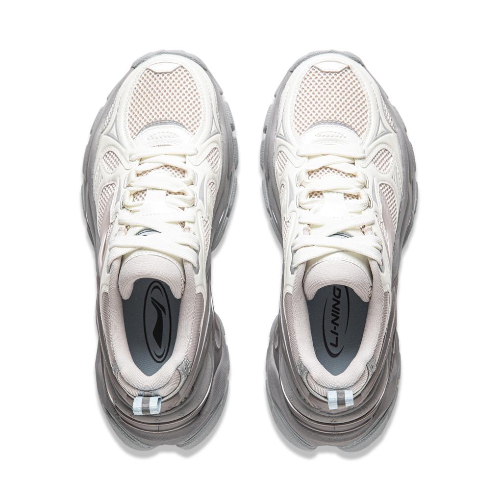 Li Ning Project Cici Trendy Thick Sole Fashion Shock Absorption Non-Slip Wear-Resistant Support Increased Height Low-Top Casual Shoes AGCU262-3